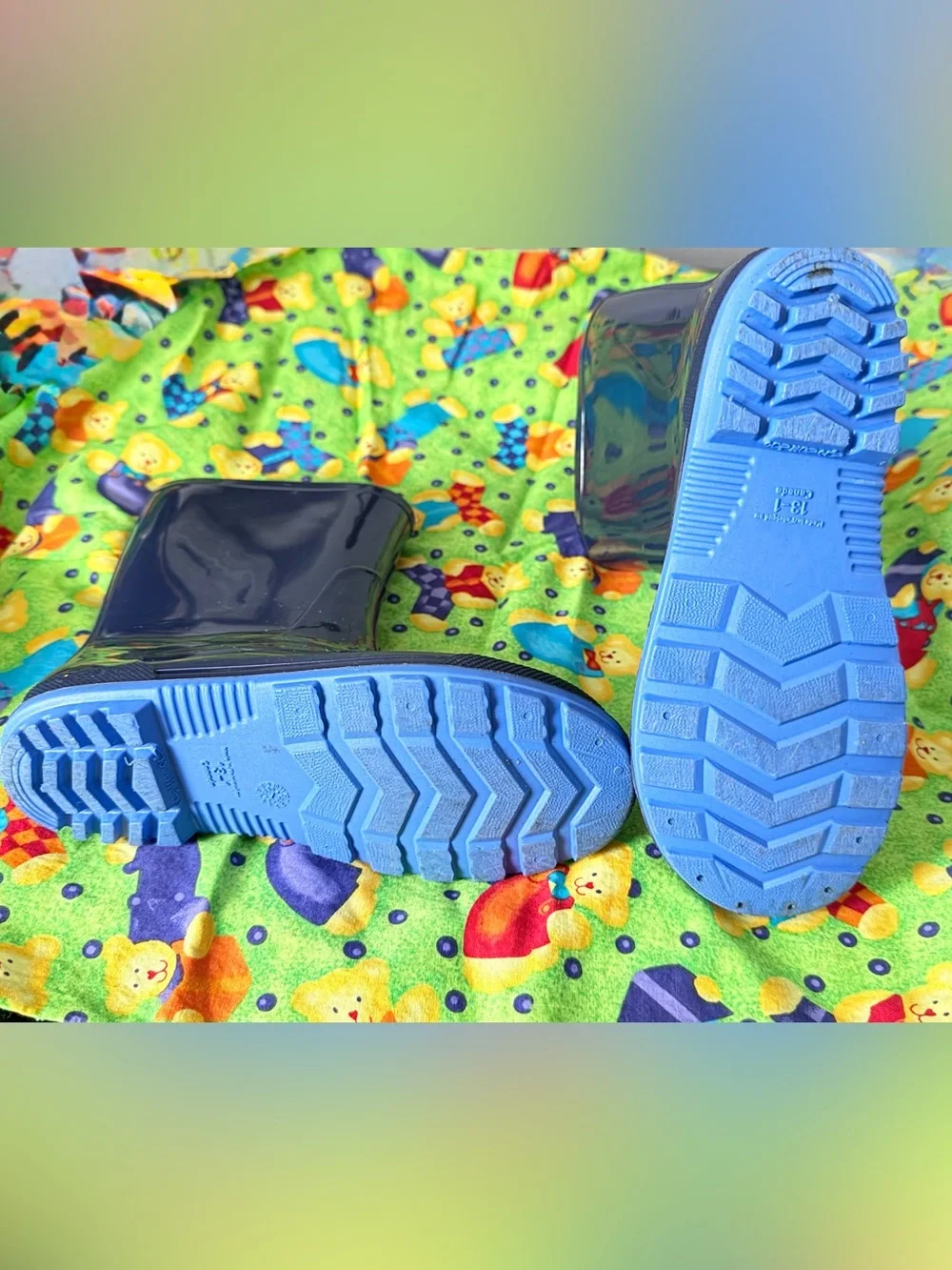 SZ 13-1 Kids Rain Boots Navy Blue Unisex preloved
